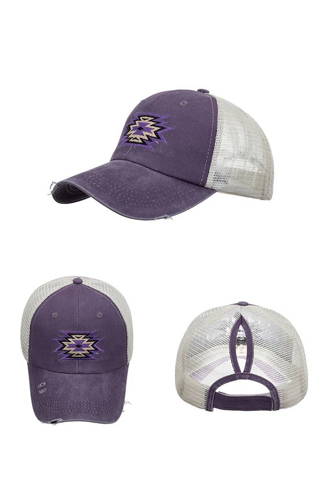 UNISHE - Wholesale Truckerpet - Dames - Azteeks geborduurde western baseballpet - minimale bestelhoeveelheid 3 stuks ZMM0196