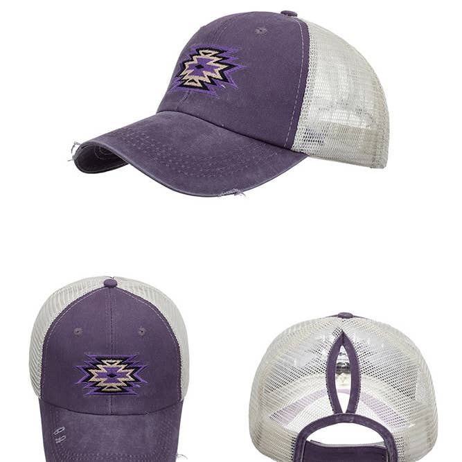 UNISHE - Wholesale Truckerpet - Dames - Azteeks geborduurde western baseballpet - minimale bestelhoeveelheid 3 stuks ZMM0196