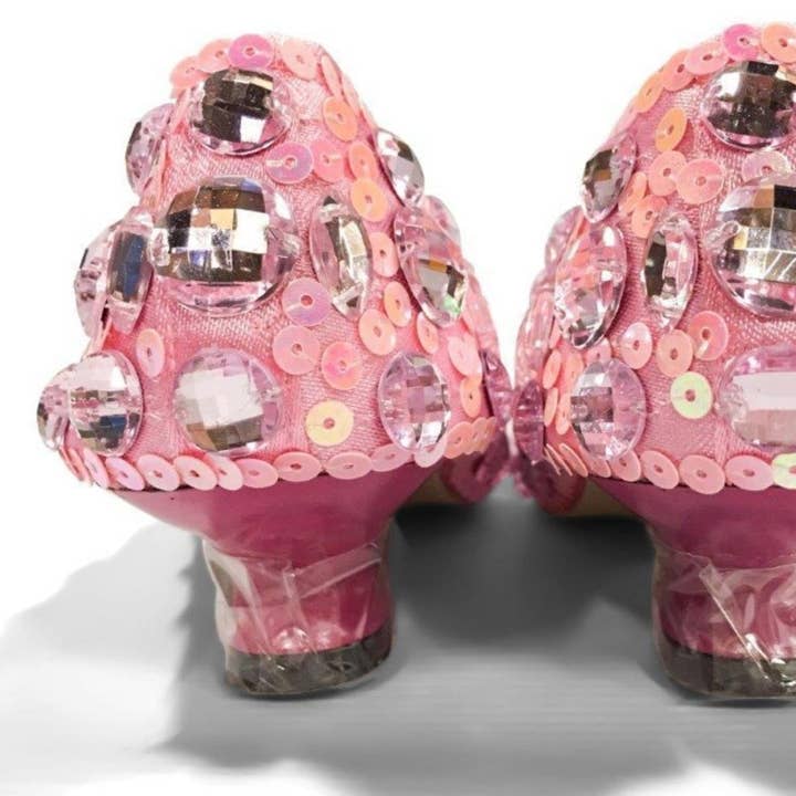 Lets dress up – Engroshandel Selskabssko – til børn – Askepot glas hjemmesko med hæle1