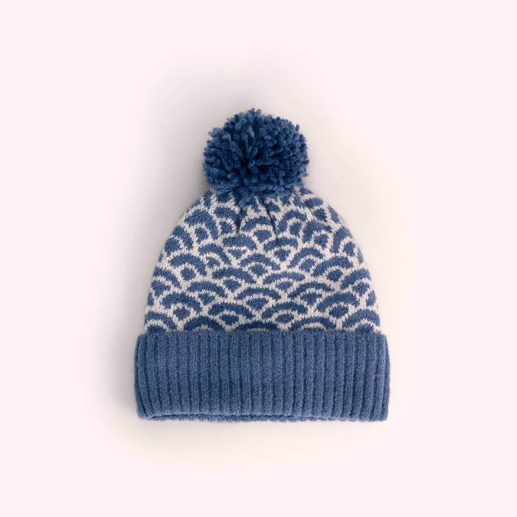 Powder Design inc - US - Wholesale Beanie - Women's - *Pre-Order AW26* Agatha Pompom Hat in Denim Mix1
