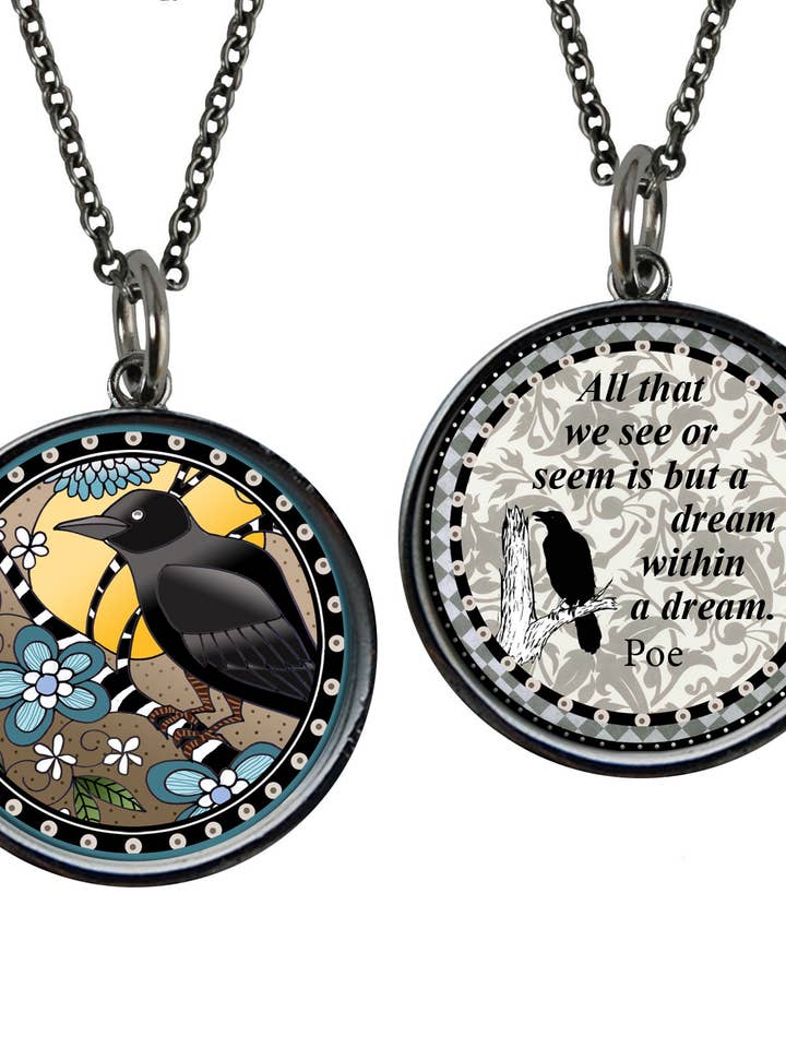 Raven cirkulært vedhæng for engroshandel hos SPIRIT LALA LLC