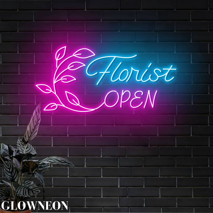 Glow Neon - Wholesale Neon Sign - Florist Open Neon Sign, Florist Led Sign, Flower Shop Decor2