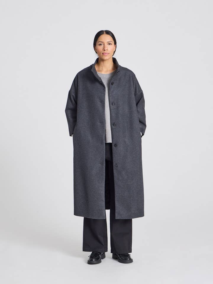 Nete Coat - Dark Grey Melange for wholesale by gai-lisva