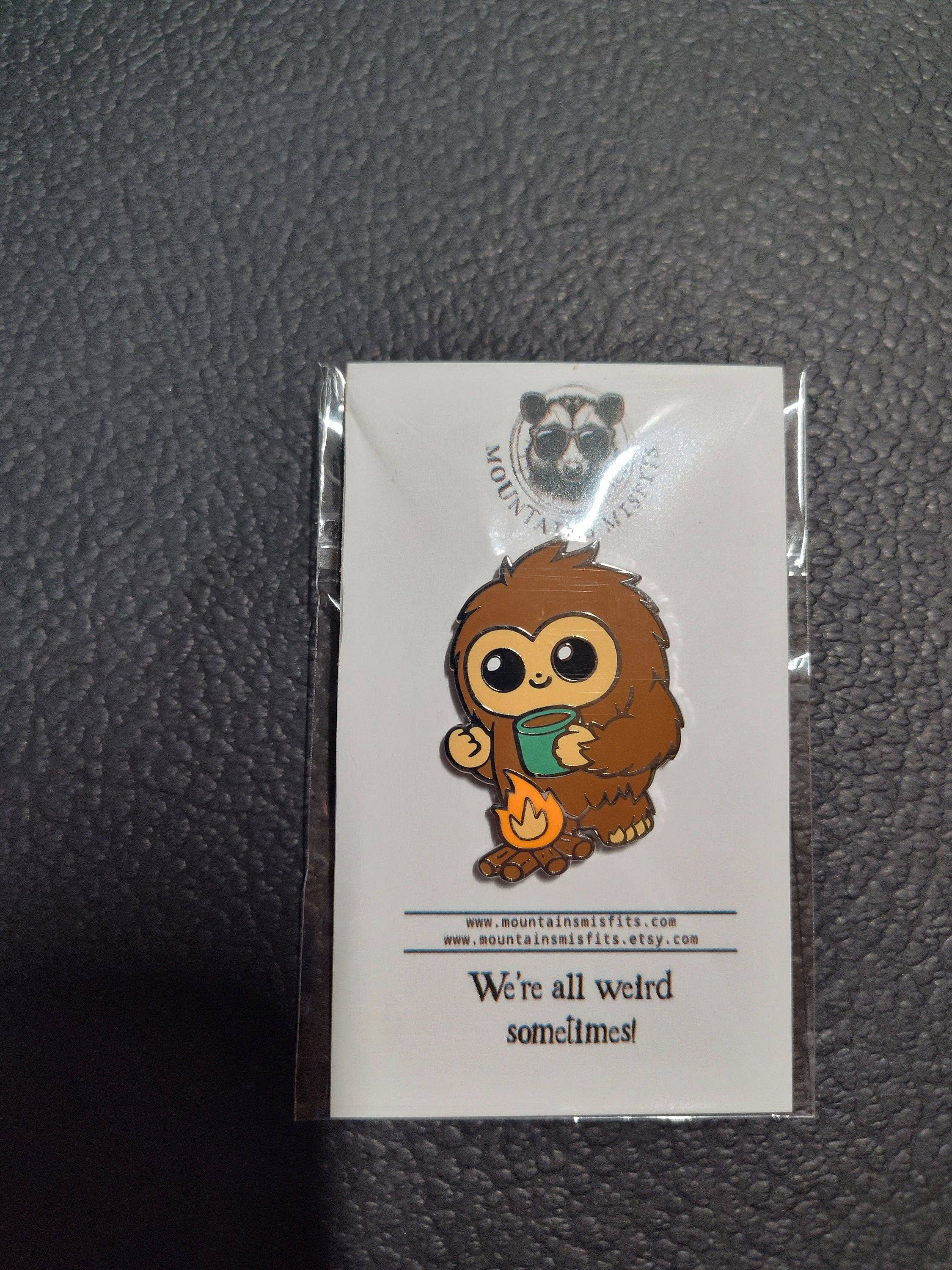 Mountain's Misfits - Wholesale Lapel Pin/Button - Bigfoot & Coffee  Enamel Pin - Sasquatch Pin3