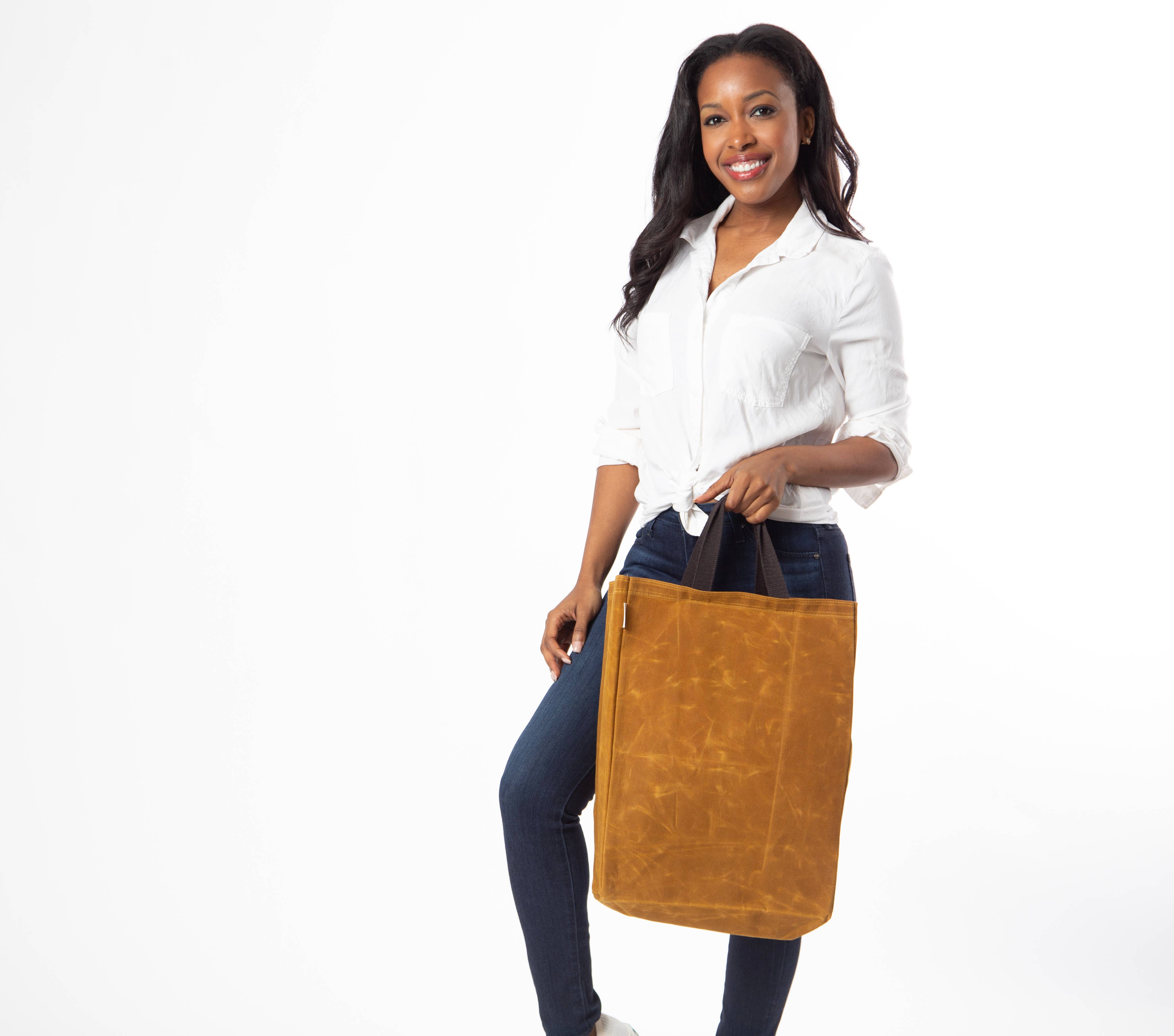 CB STATION - Wholesale Grocery/Shopping Bag - Waxed Canvas Market Tote18