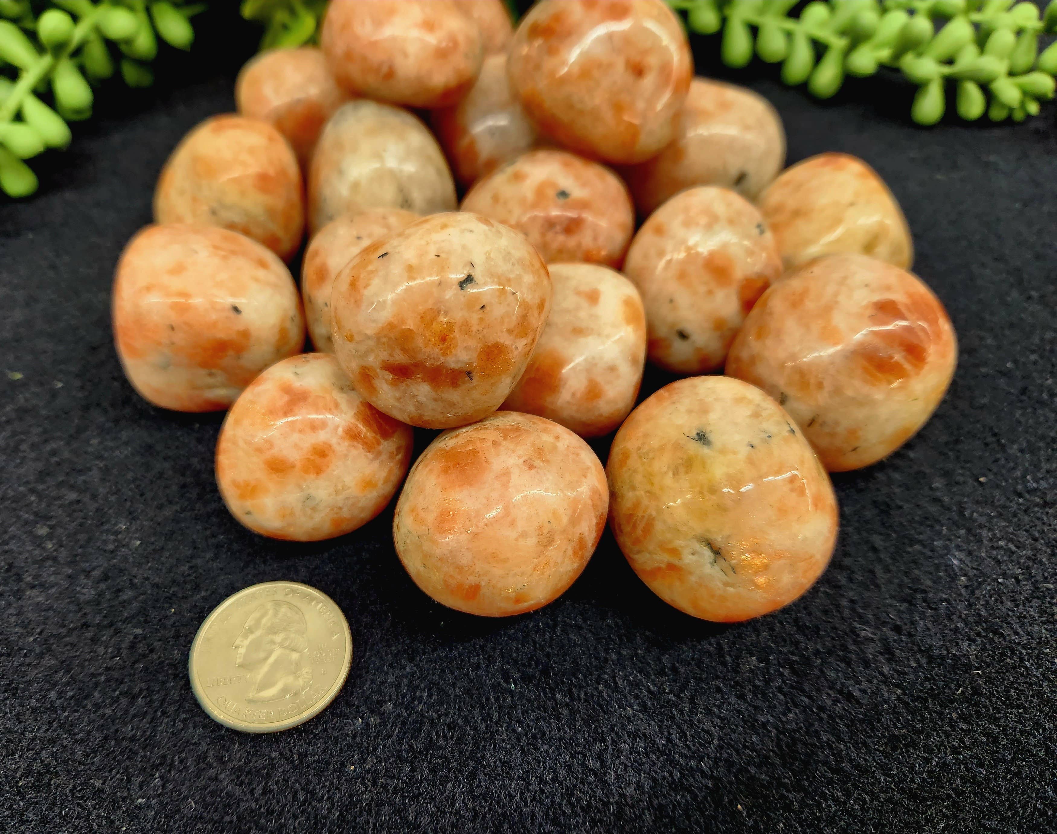 Meraki Gemstones - Wholesale Spiritual Stone/Crystal - Sunstone Tumbled Stones (1kg/2.2 lbs.)  Approx. 30-35mm2