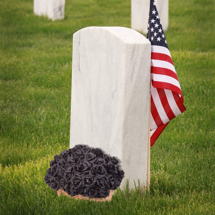 Larksilk - Wholesale Artificial Flowers - Black Silk Rose Picks | 100 Pack - 8In X 3In.2