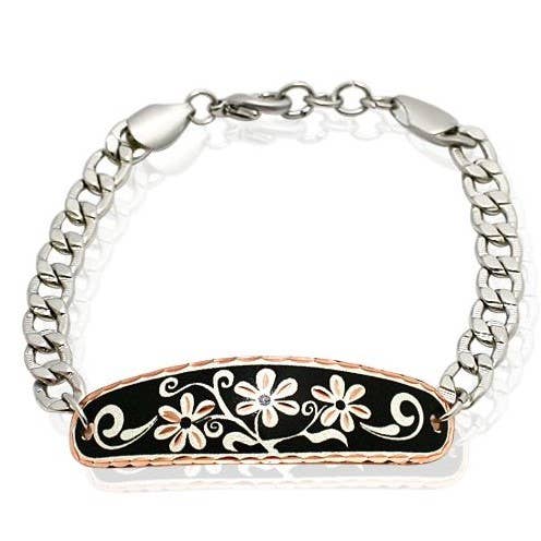COPPER ARTS INC. - Wholesale Link & Chain Bracelet - CB 09 Flower Chain Bracelet CB-090