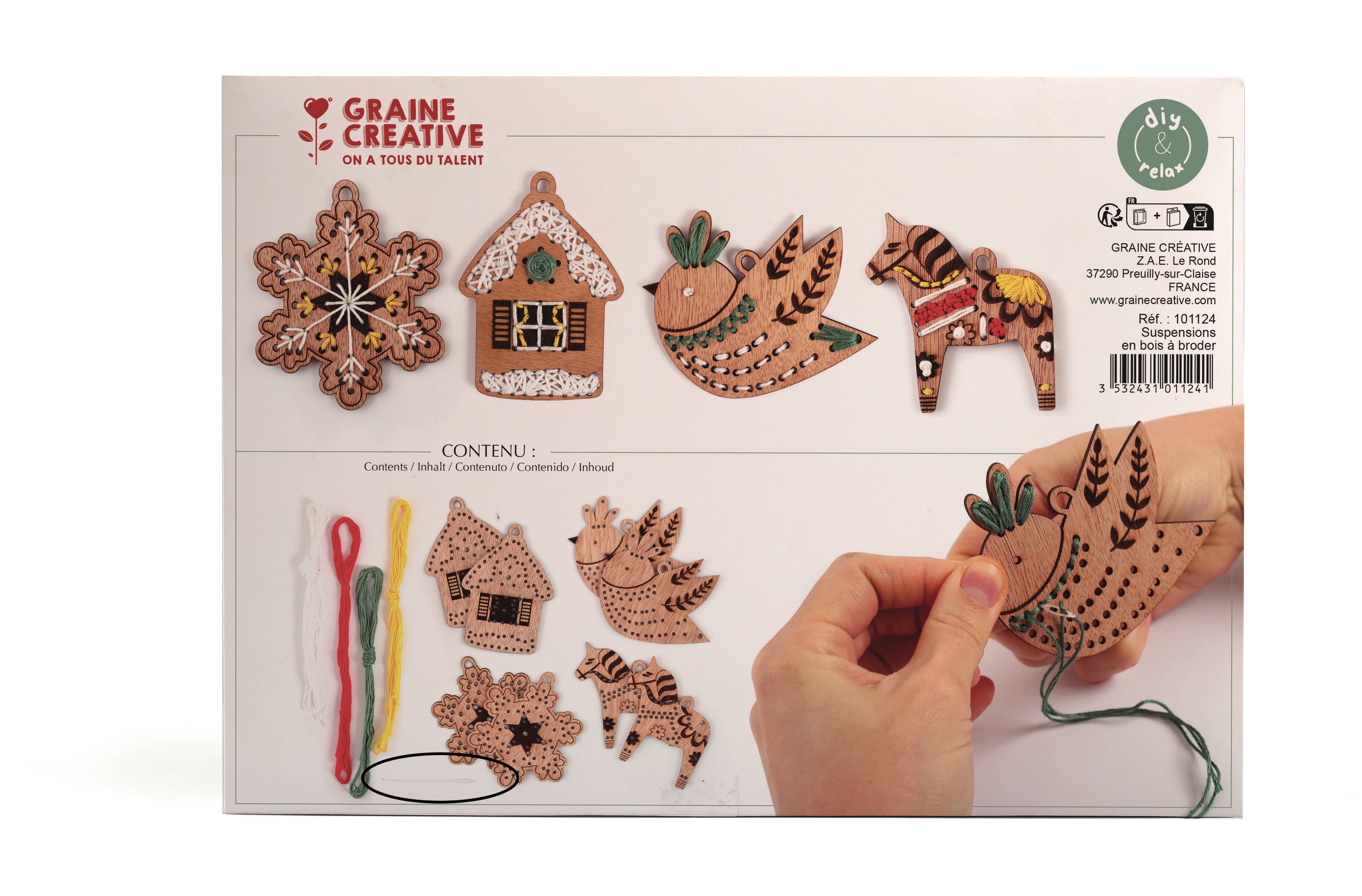 Graine Créative - Wholesale Craft Sewing Kit - KIT 8 EMBROIDERY HANGERS7