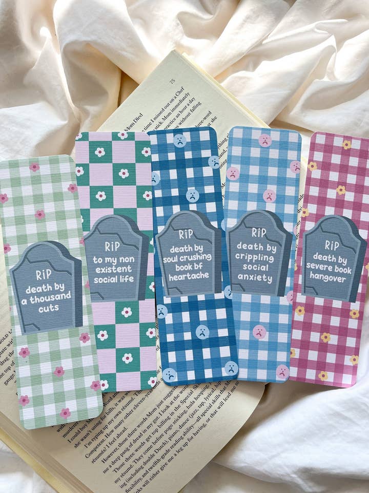 RIP Bookmark Series | Death By Books Bookmark for wholesale by Fleurs on Sunday