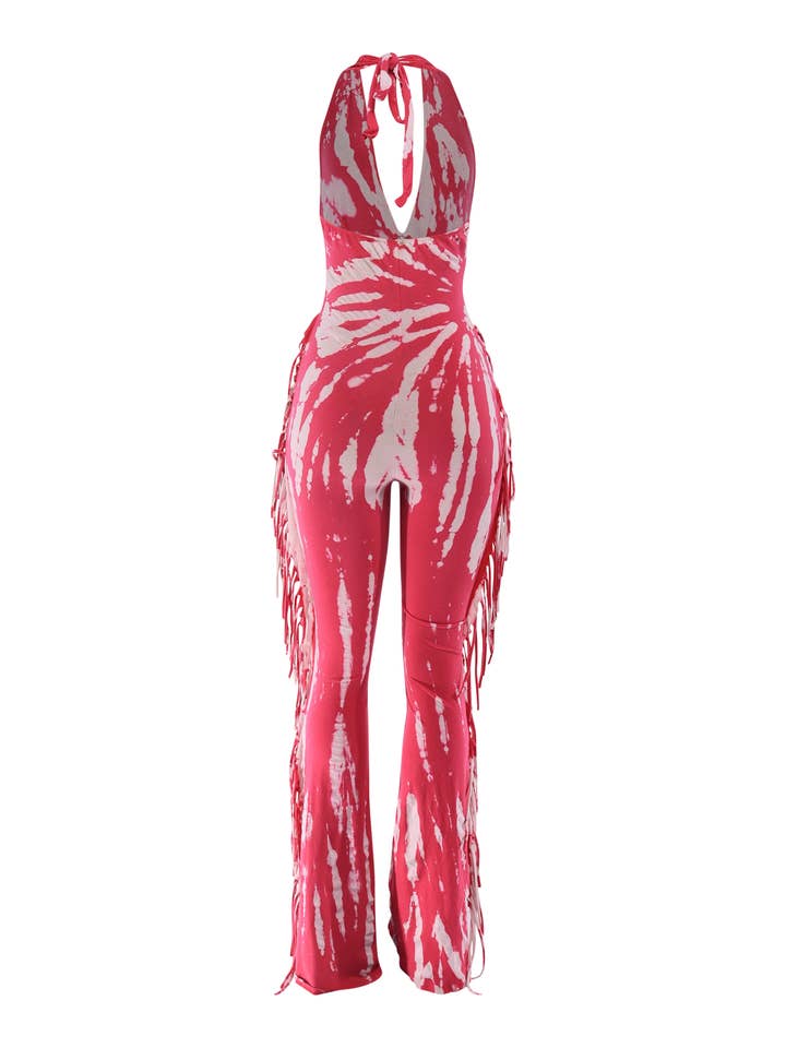 K Too - Wholesale Jumpsuit - Women's - Tie dye fringed halter jumpsuit13