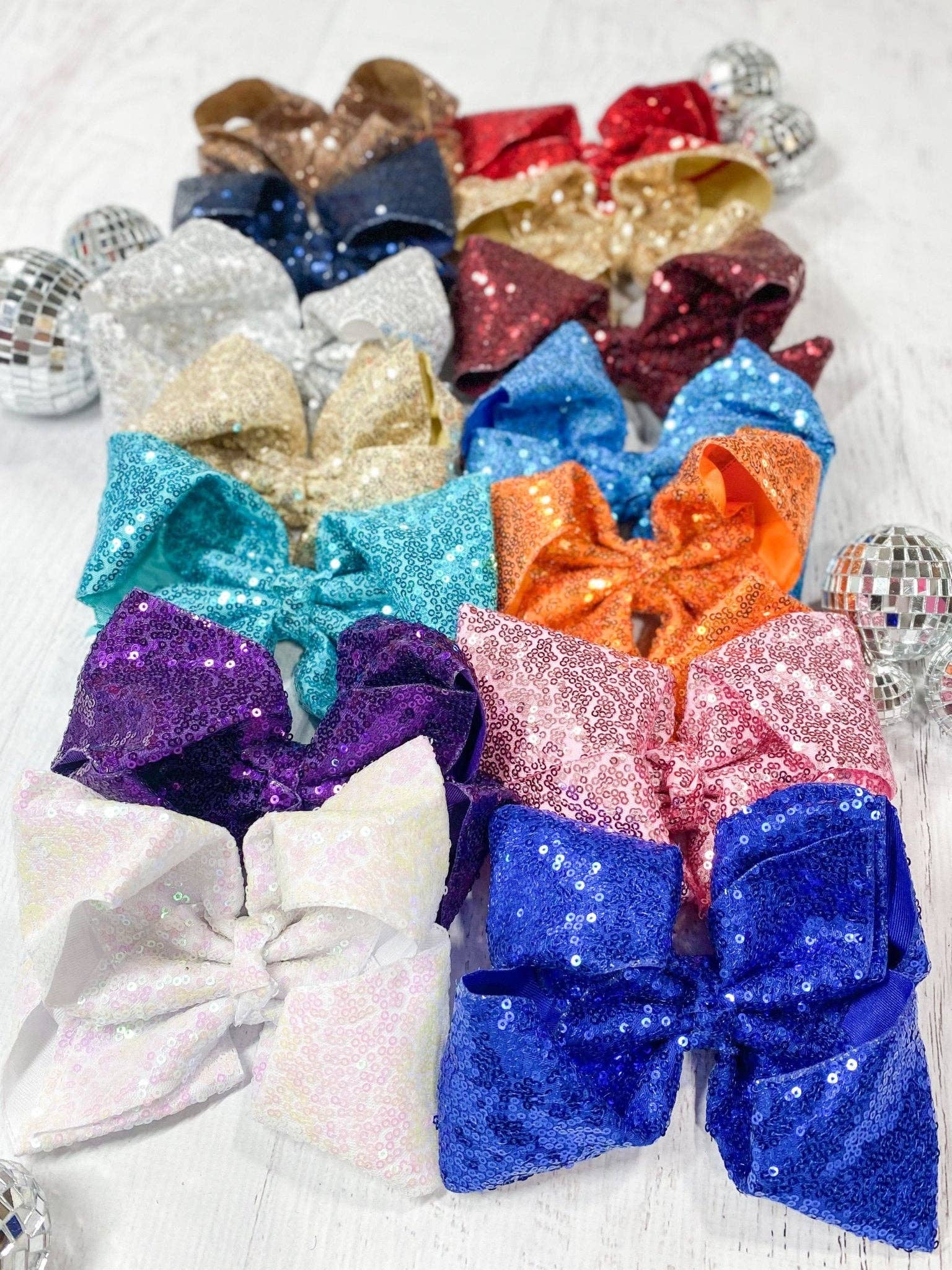 The Hair Bow Company - Wholesale Hair Bow - Kids - Sequin Texas Size Hair Bows - Alligator Clip - 6.5"17