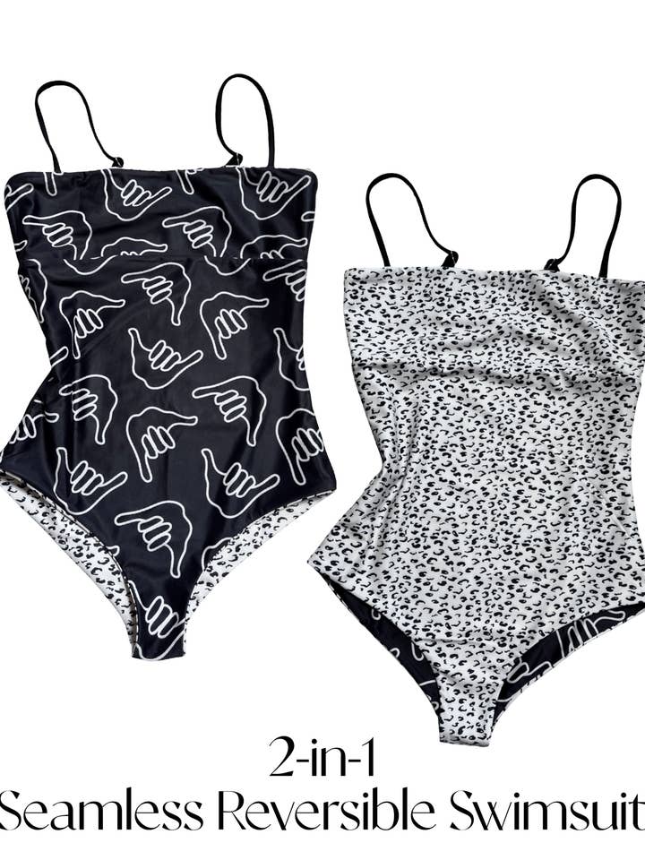 Dames Strappy in Zwart Shaka (Omkeerbare Dierenprint) voor wholesale door Of One Sea