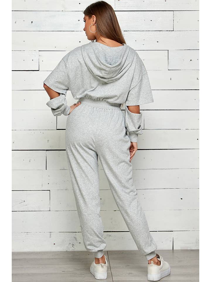 Shop Michella – Großhandel Jumpsuit – Damen – FRENCH TERRY OVERALL MIT KAPUZE UND REISSVERSCHLUSS9