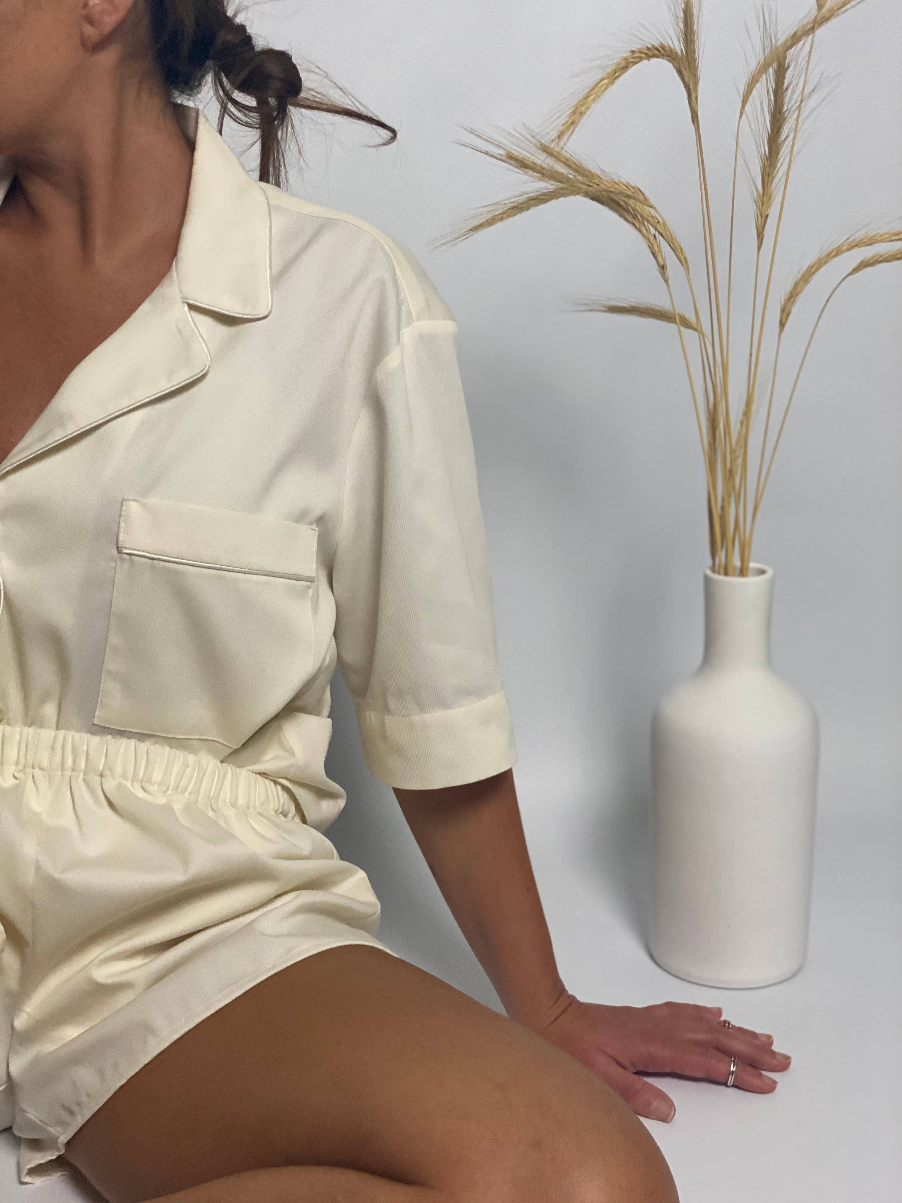 Clã - Wholesale Button Down Shirt - Women's - White Shirts    -100% cotton1