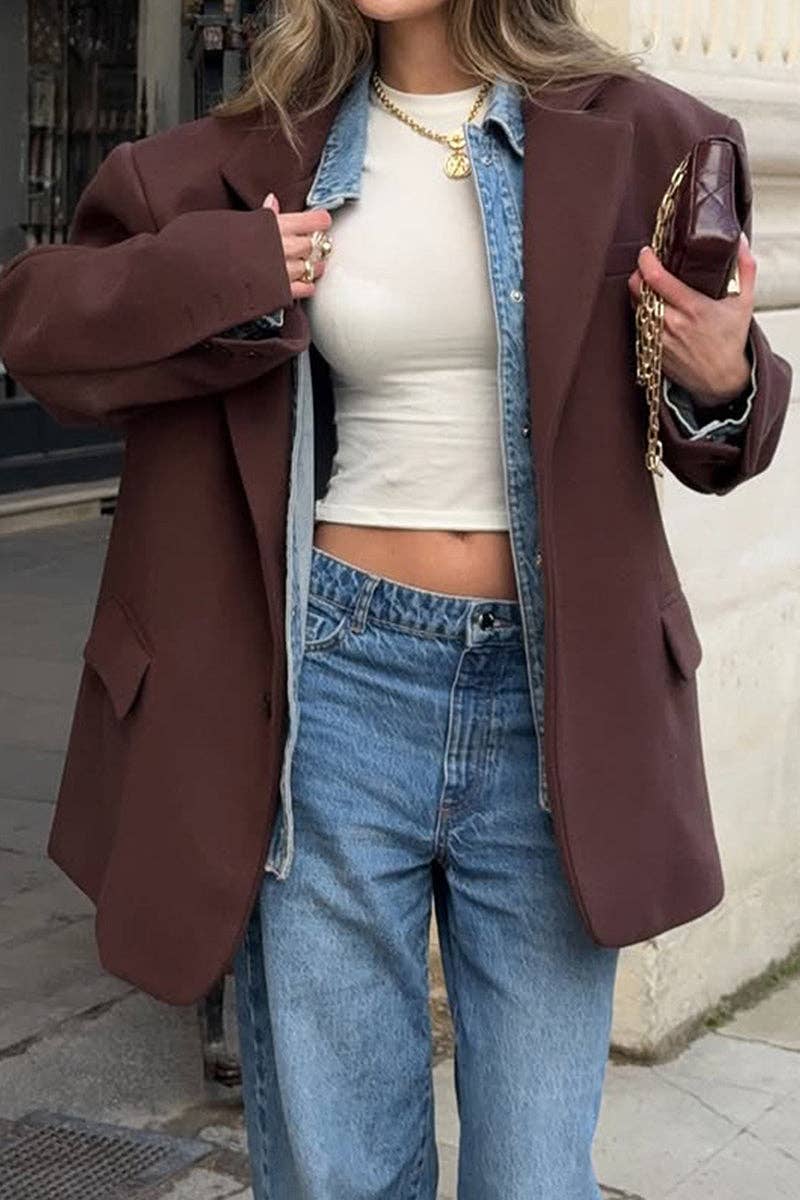 WINE Oversized Tailored Jacket for wholesale on Faire0