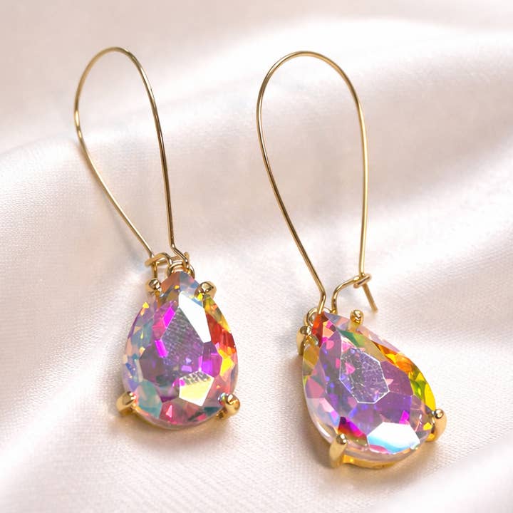 Teardrop Glass Bead 14mm x 18mm w/ Kidney Wire Earrings for wholesale by StarryNYC