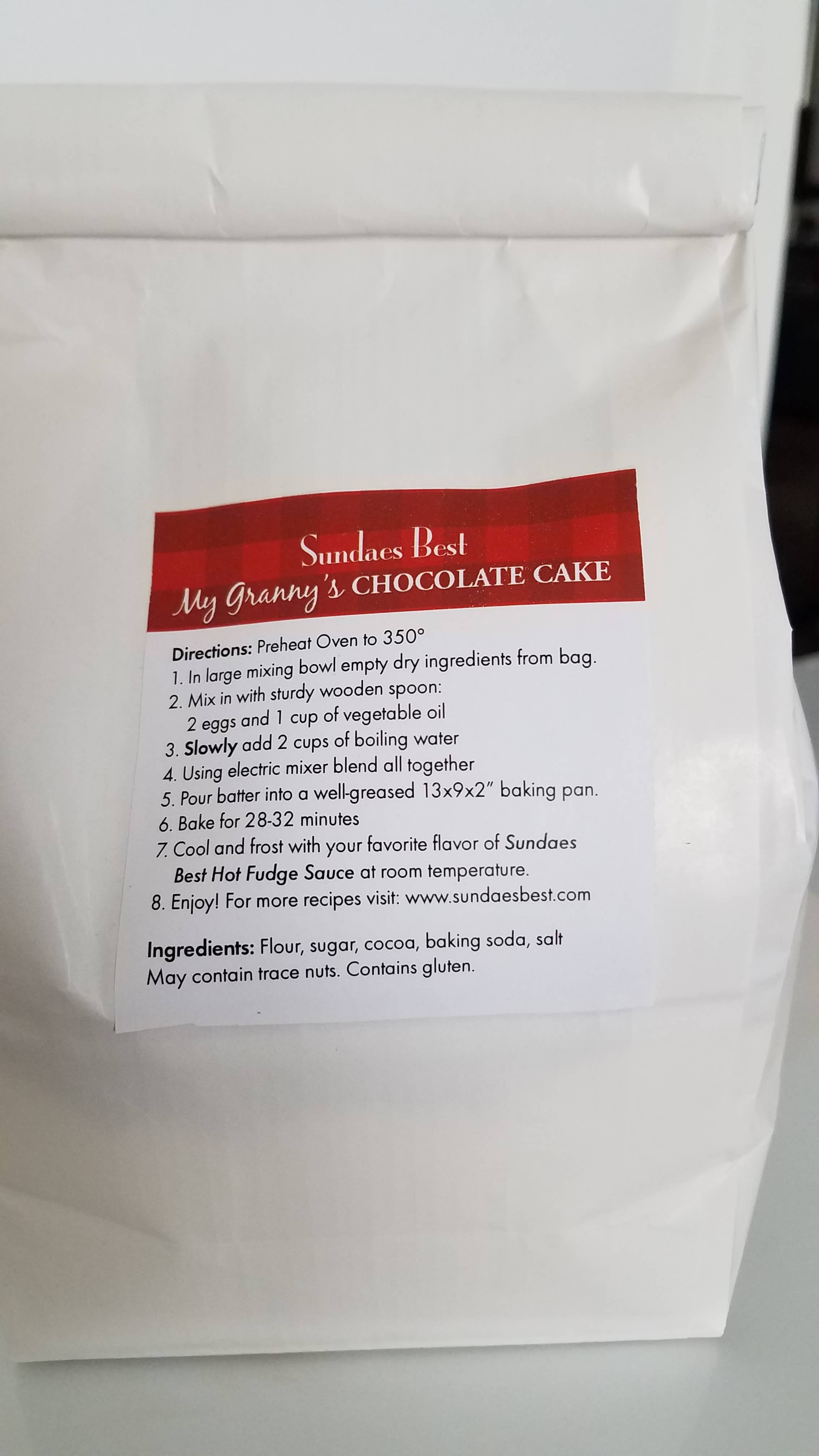 Sundaes Best Hot Fudge Sauce - Wholesale Cake Mix - My Granny's Chocolate Cake Mix by Sundaes Best1