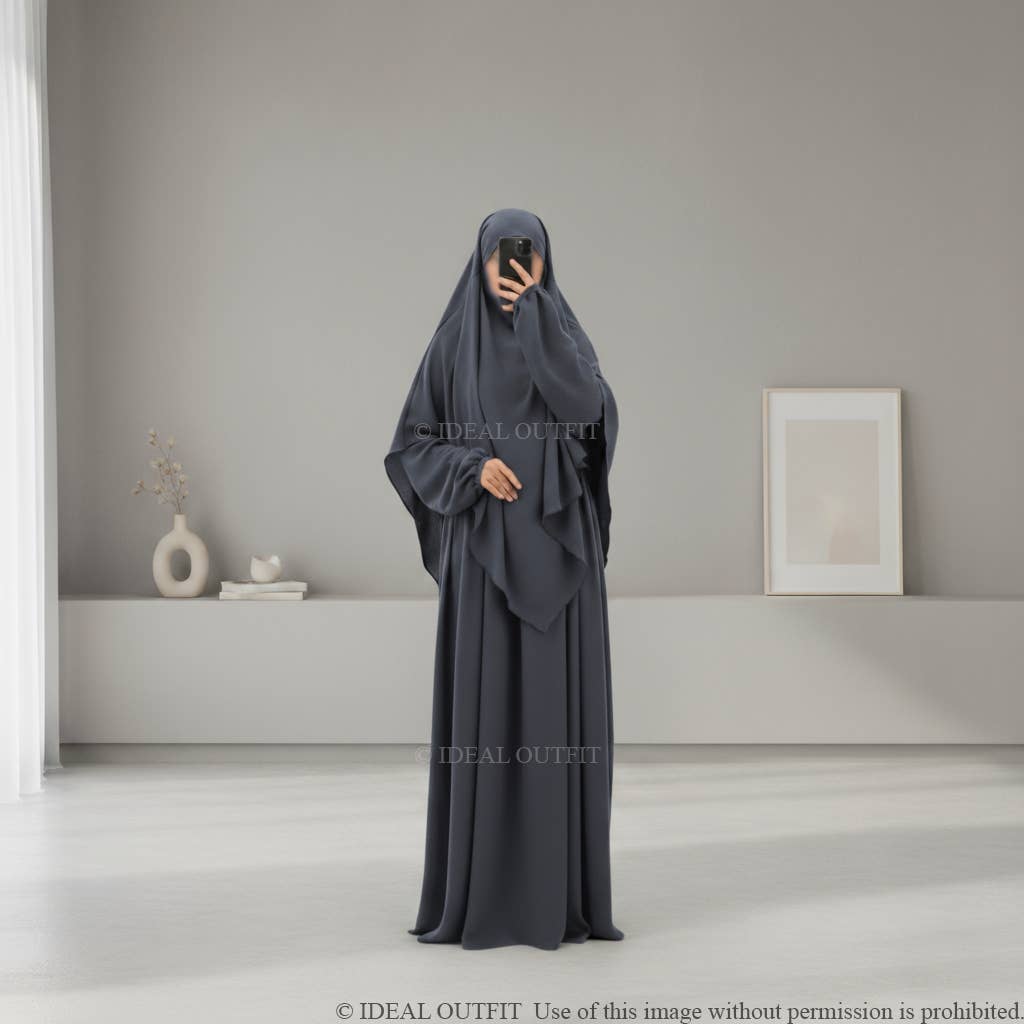 IDEAL OUTFIT - Wholesale Kaftan - Dames - 2-delige khimar en abaya set in jazzstijl ref:e2326+2501jazz61