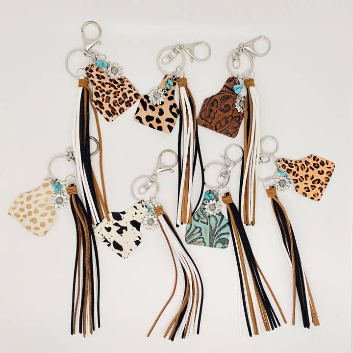Mio Queena - Wholesale Keychain - Women's - Western Style Keychain Leather Tassel Handmade Jewelry - WJ