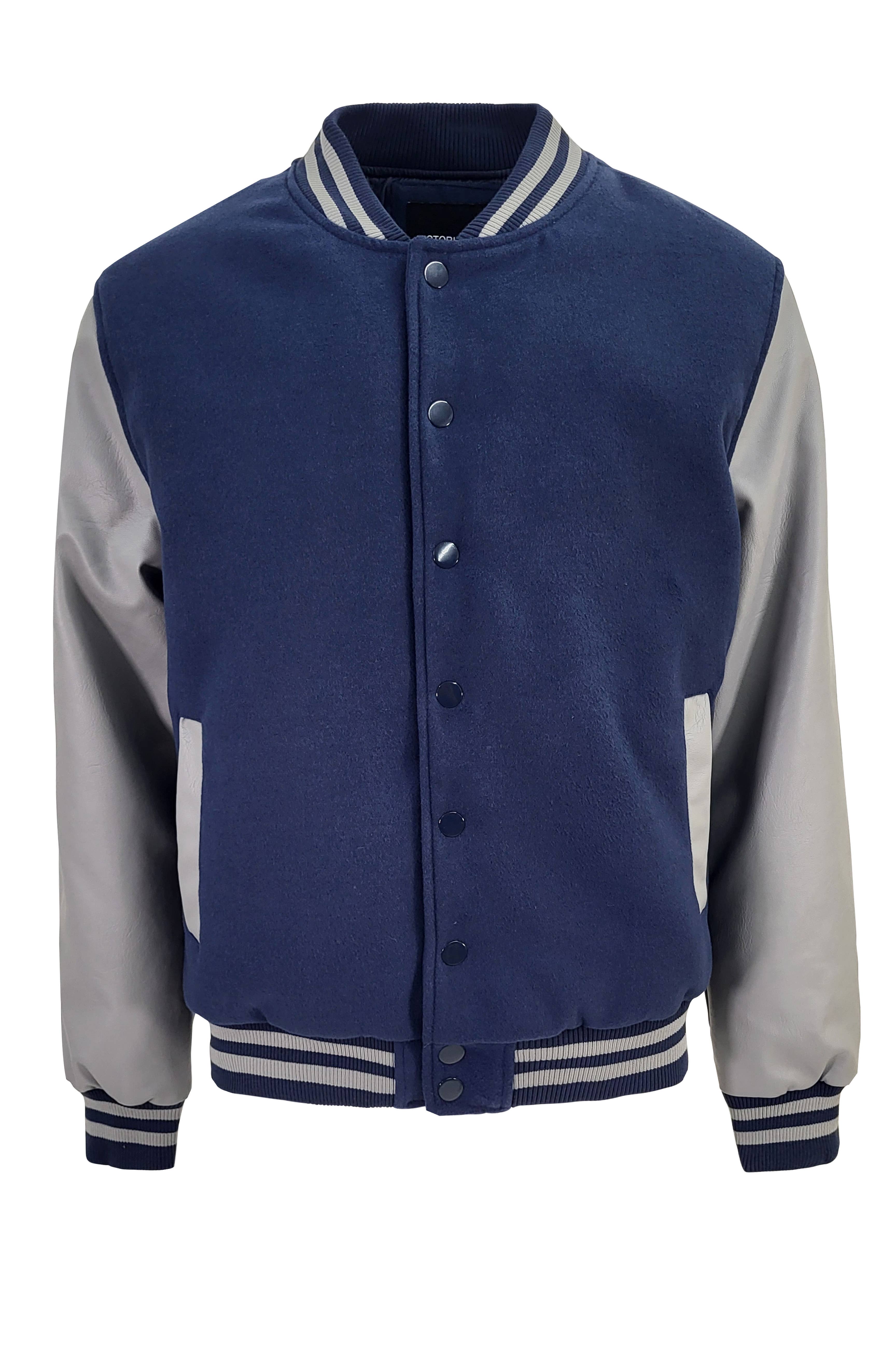 Victorious - Vente Veste d'université/de baseball – homme - Veste essentielle Melton JK5073 (Paquet ouvert)4