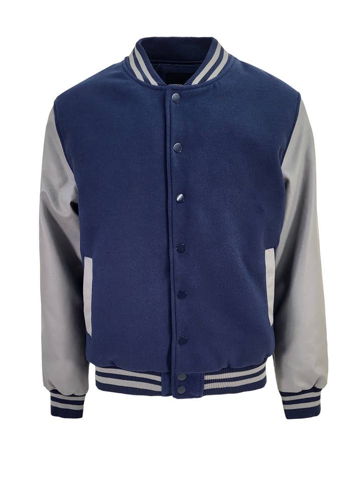 Victorious - Vente Veste d'université/de baseball – homme - Veste essentielle Melton JK5073 (Paquet ouvert)4