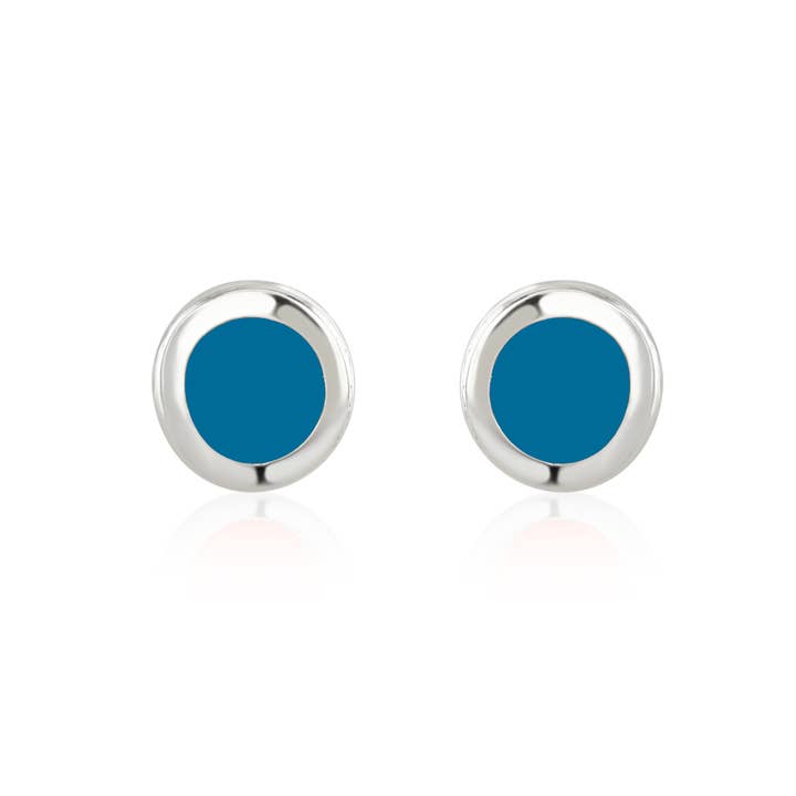 Sea Blue Enamel Studs for wholesale by Coral & Mint