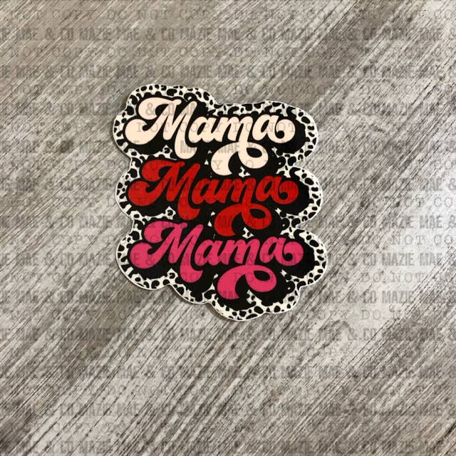 Mama Triple Stack Cream Red Pink Sticker for wholesale by Mazie Mae & Co