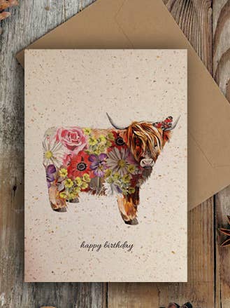 Feliz Aniversário Cartão Flor Coo BD321 por atacado de Wee Wishes