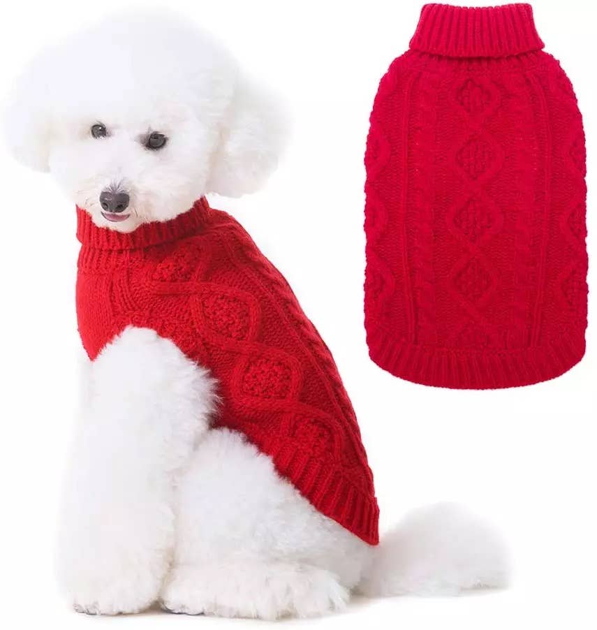 Wholesale Classic Cable Knit Dog Sweater for Medium and Large Dogs for your store Faire