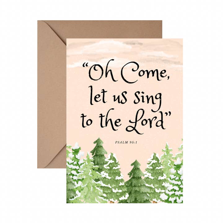 Let Us Sing to the Lord - Carte de Noël avec enveloppe pour la vente par Lantern Calligraphy