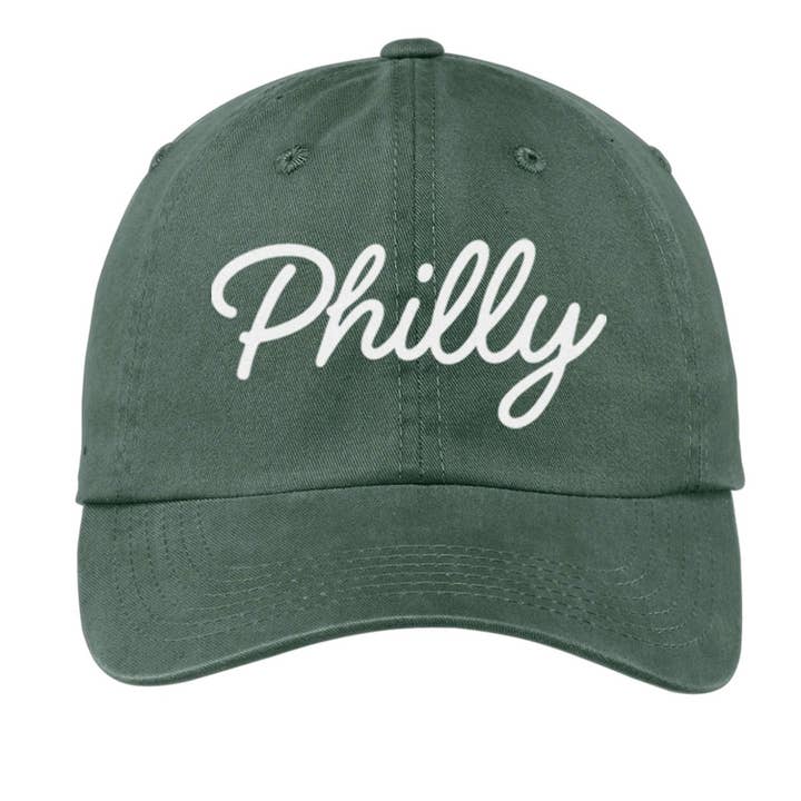 Philly Cursive Baseball Cap for wholesale by Frankie Jean