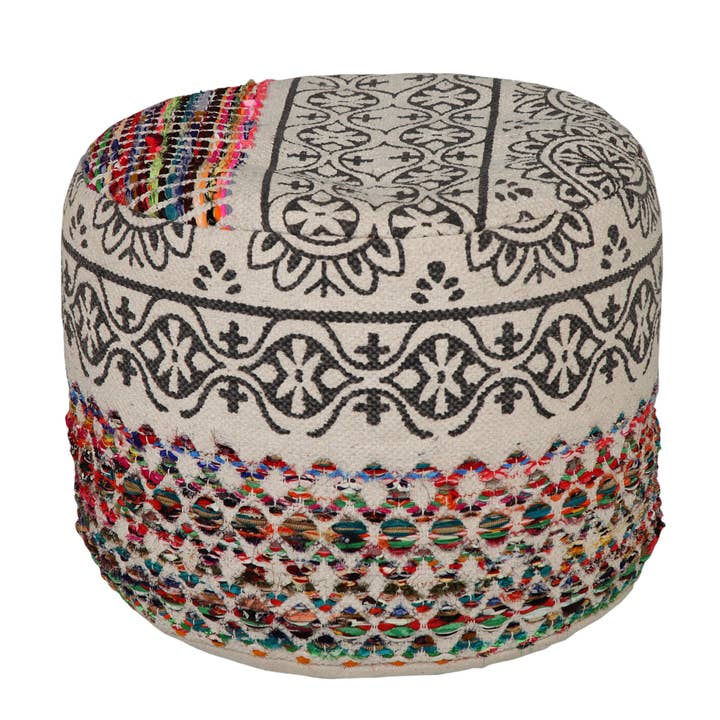 Recycled Neo-Bohemian Pouf for wholesale by LR Home