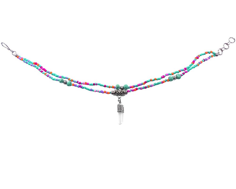 Pichincha - Vente Bracelets de cheville - Bracelet de cheville multibrins orné de perles Crystal Point2