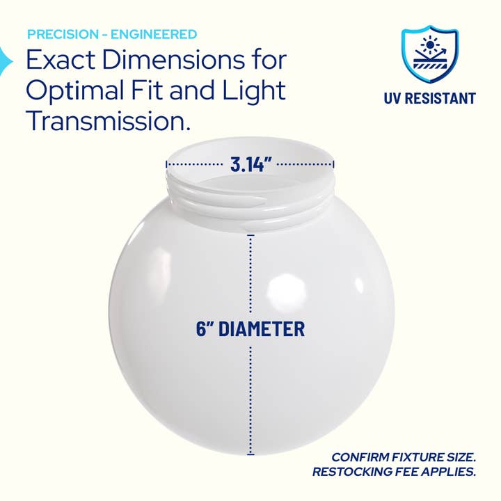 KastLite – Luz de exterior/de relva por atacado – Cobertura de Luz Exterior para Poste de Lâmpada Acrílica KastLite de 6"6