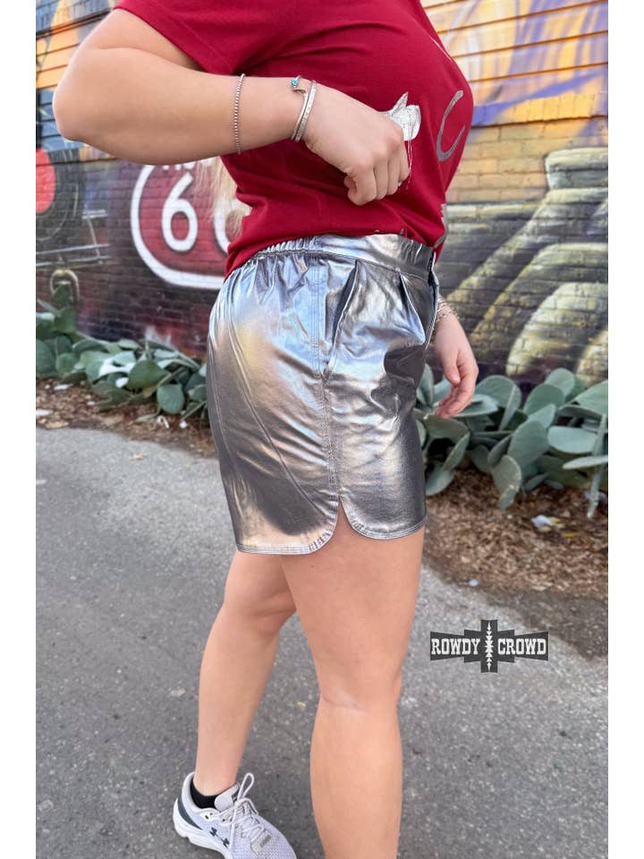 Rowdy Crowd Clothing - Wholesale Shorts - Women's - Marfa Metallic Shorts5