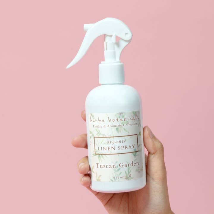 8 oz tuscan garden home & linen spray for wholesale by herba botanicals