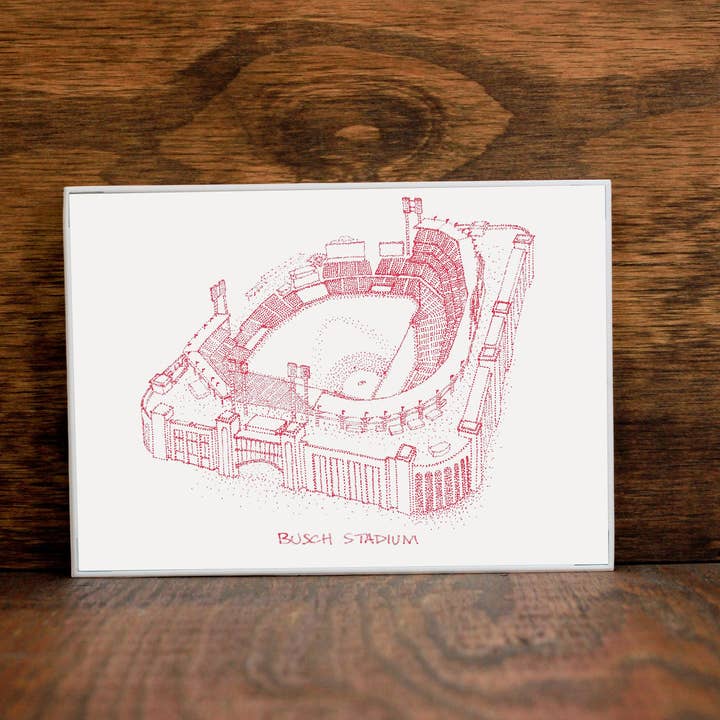 Designs By Patterson - Venta al por mayor Ilustración - Busch Stadium - Cardenales de San Luis - Dibujo Stipple