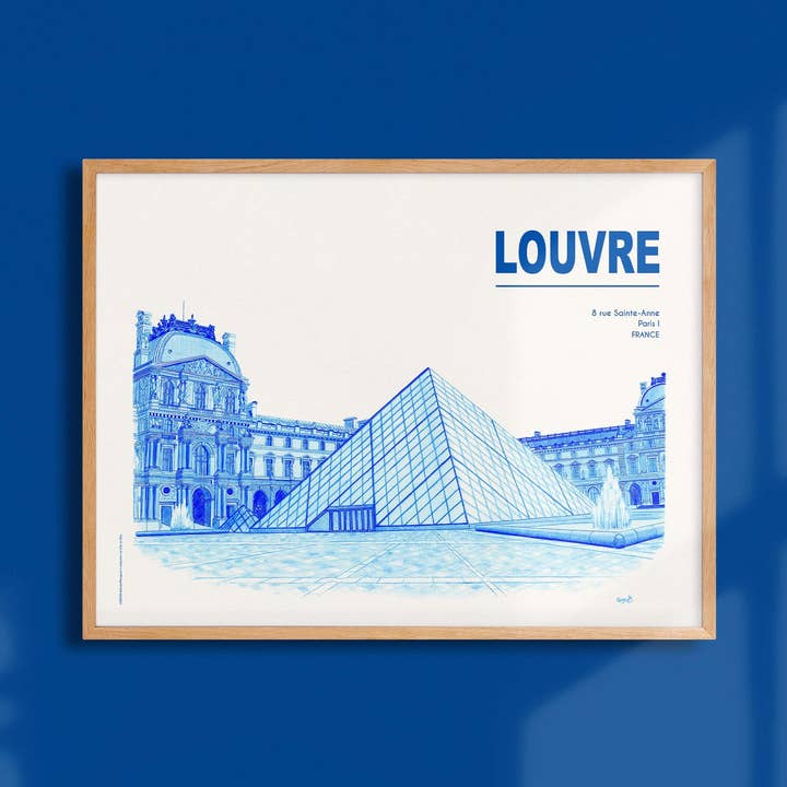 Muestra La Ciudad En Azul Louvre - LVB0008 para venta al por mayor de Oneart