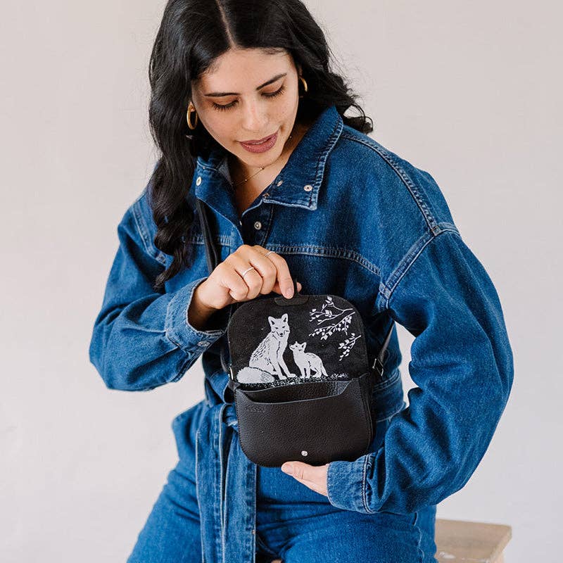 Keecie - Vente Sac à bandoulière – femme - Sac bandoulière Little Fox en cuir noir3