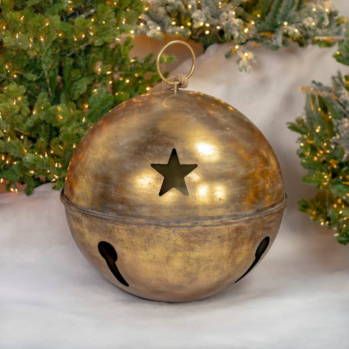 Zaer Ltd. International - Wholesale Christmas Decoration - Oversize Sleigh Bells with Star Cutouts - 5 Assorted7