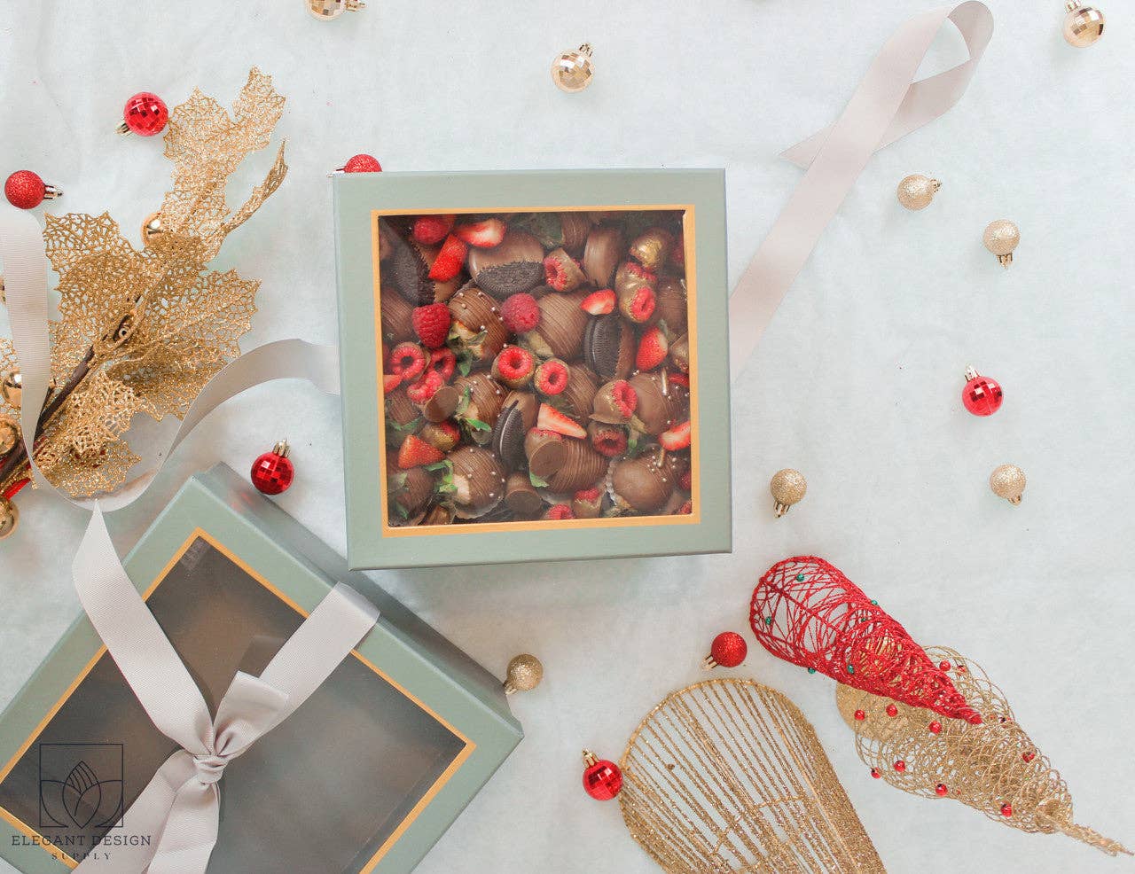Elegant Design Supply – Caixa de presente por atacado – Caixa de Presente Quadrada com Tampa Transparente e Fita - Várias Cores - Para Arranjos de Flores/ Presentes / Morangos com Chocolate de Luxo23