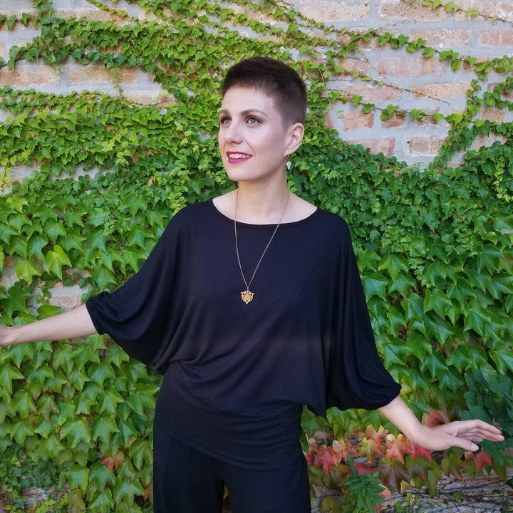 Squasht - Wholesale Blouse - Women's - 3/4 Sleeve Batwing Black Rib Knit