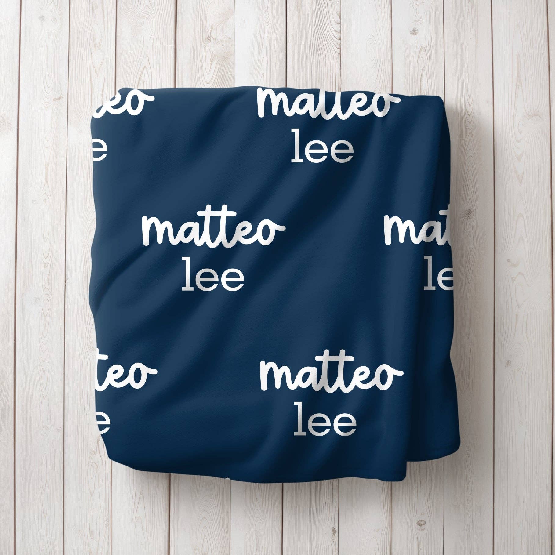 Monogram Junkie - Wholesale Bedding Blanket - Kids & Baby - Personalized Navy Blue Repeating Name Baby Blanket1