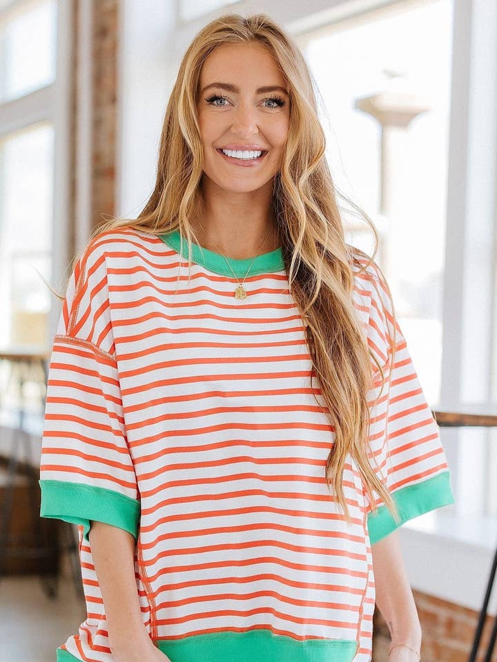 Liam & Company - Wholesale Tunic - Women's - Wanda Colorblock Striped Tunic | S-2XL