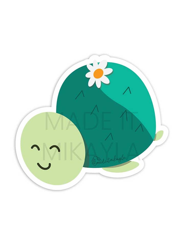 Kaktusskildpadde klistermærke for engroshandel hos MadeItMikayla