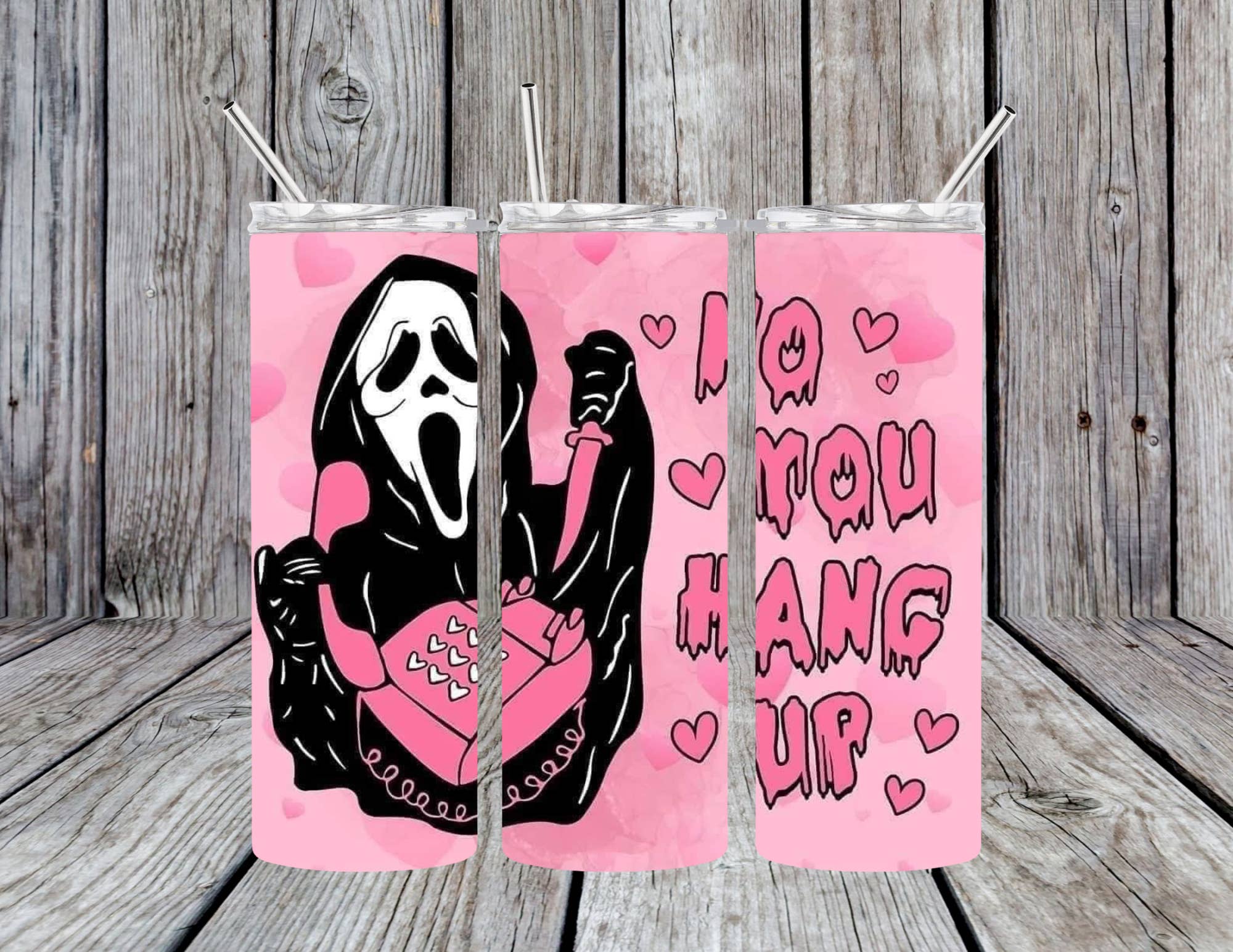Dogwood Graphics & Design - Wholesale Insulated Mug/Tumbler - Scream Ghostface No You Hang Up 20oz Skinny Tumbler