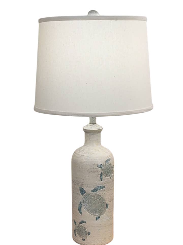 Cottage/Tide Etched Turtle Table Lamp for wholesale by Coast Lamp Mfg