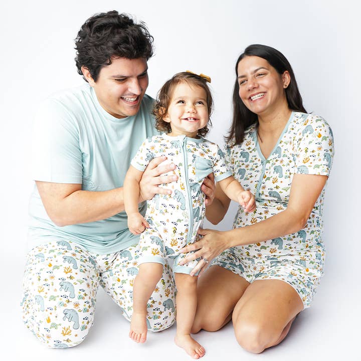 Emerson and Friends – wholesale Byxdress - Baby – Manatee Bamboo Babykläder Shortie Romper Bodysuit1