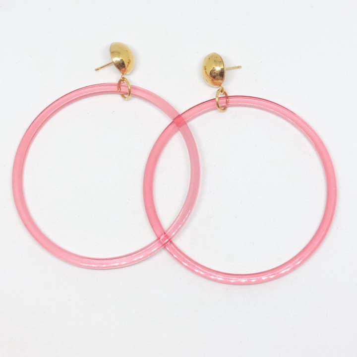 Pink Gennemsigtige Hoops for engroshandel hos Finds Design